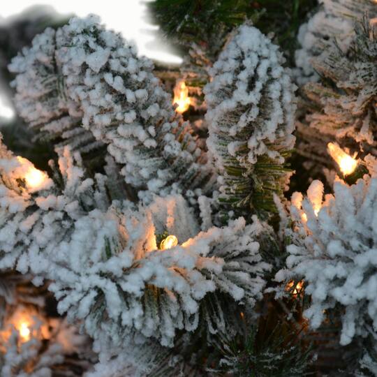 4.5ft. Pre-Lit Flocked Virginia Pine Artificial Christmas Tree, Clear Lights